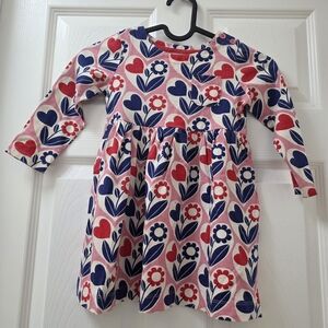 Floral Heart Print Kids Dress